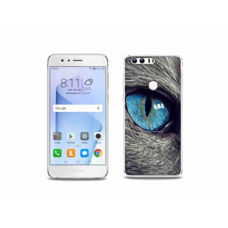 Gelové pouzdro mmCase na mobil Honor 8 - modré kočičí oko
