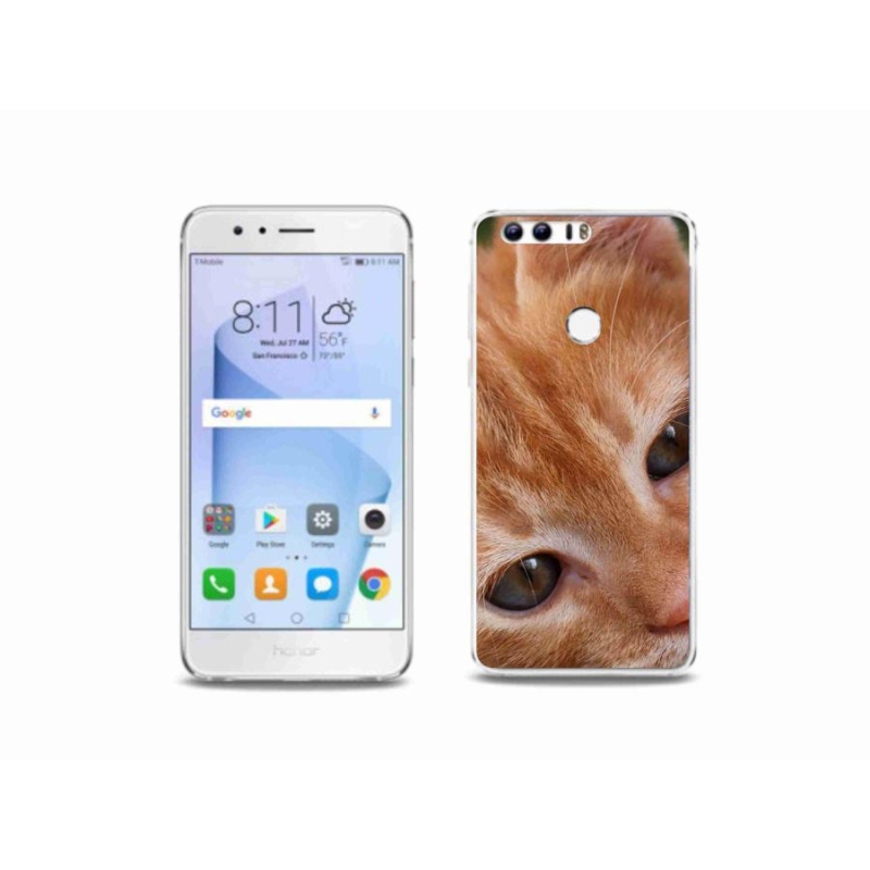 Gelové pouzdro mmCase na mobil Honor 8 - zrzavé kotě