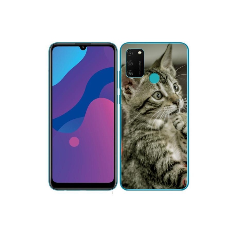 Gelové pouzdro mmCase na mobil Honor 9A - roztomilá kočka