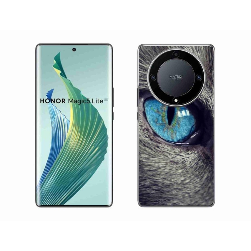 Gelové pouzdro mmCase na mobil Honor Magic 5 Lite 5G - modré kočičí oko