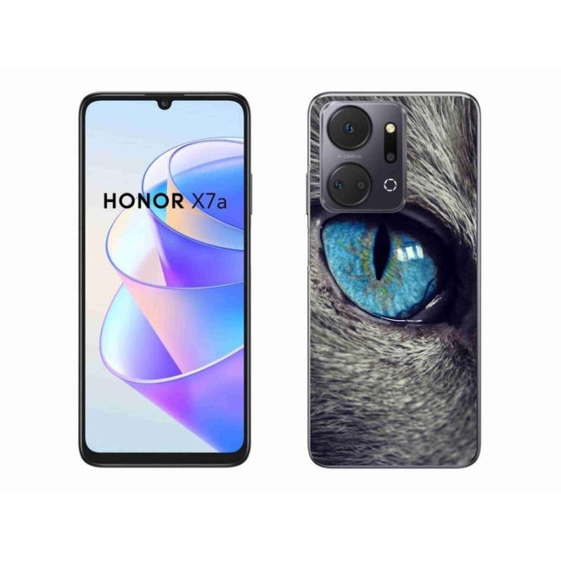 Gelové pouzdro mmCase na mobil Honor X7a - modré kočičí oko