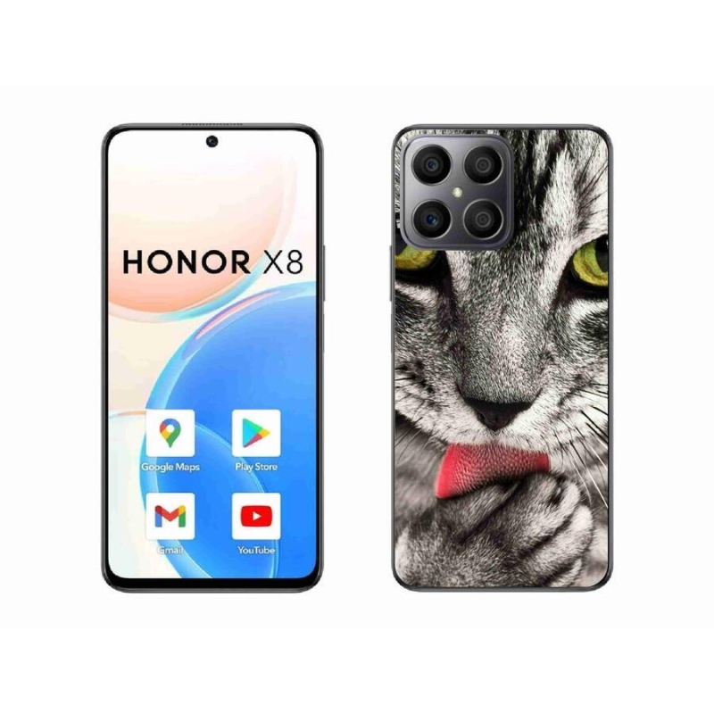Gelové pouzdro mmCase na mobil Honor X8 4G - zelené kočičí oči