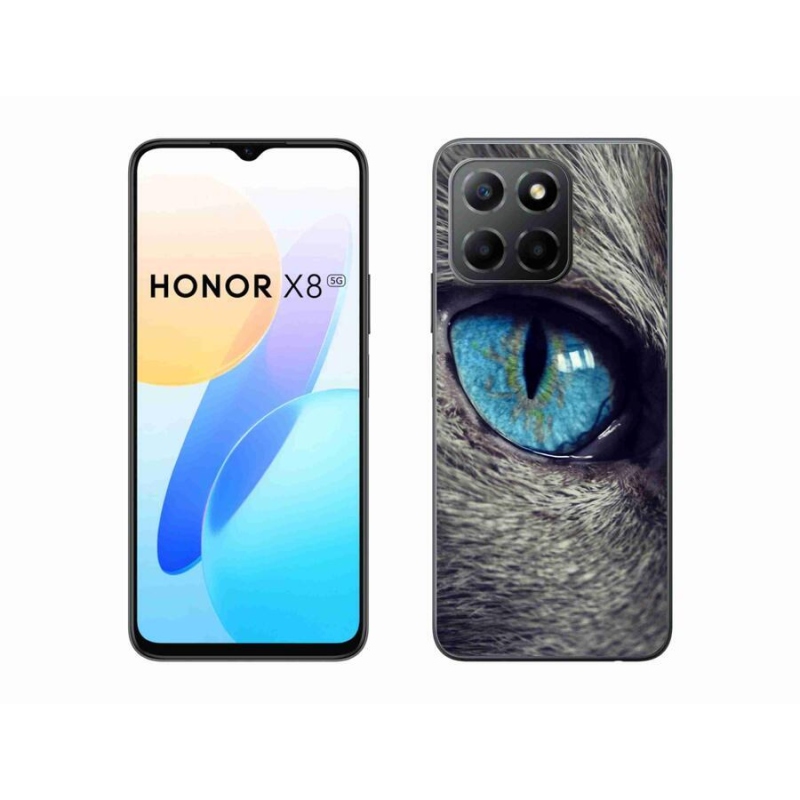Gelové pouzdro mmCase na mobil Honor X8 5G/Honor 70 Lite 5G - modré kočičí oko