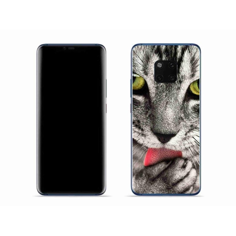 Gelové pouzdro mmCase na mobil Huawei Mate 20 Pro - zelené kočičí oči