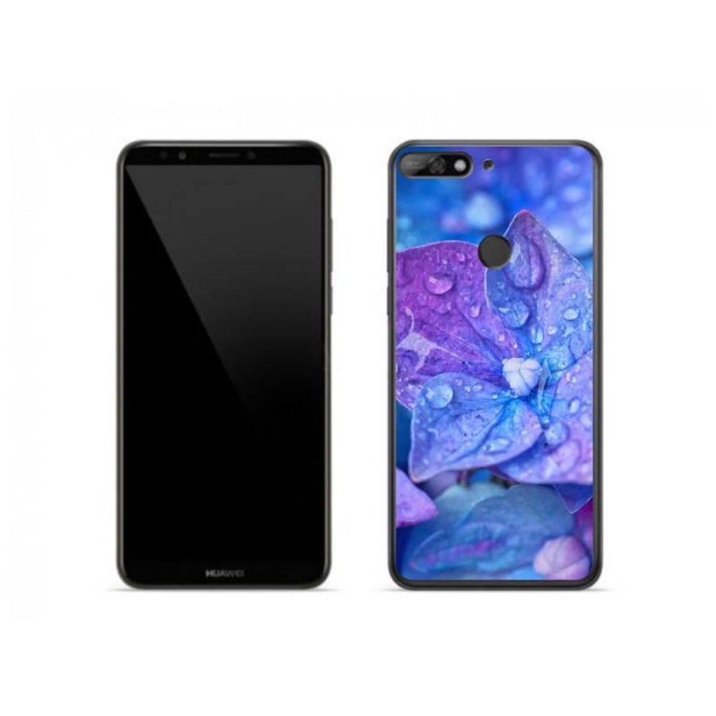 Gelové pouzdro mmCase na mobil Huawei Y7 (2018) - fialový květ