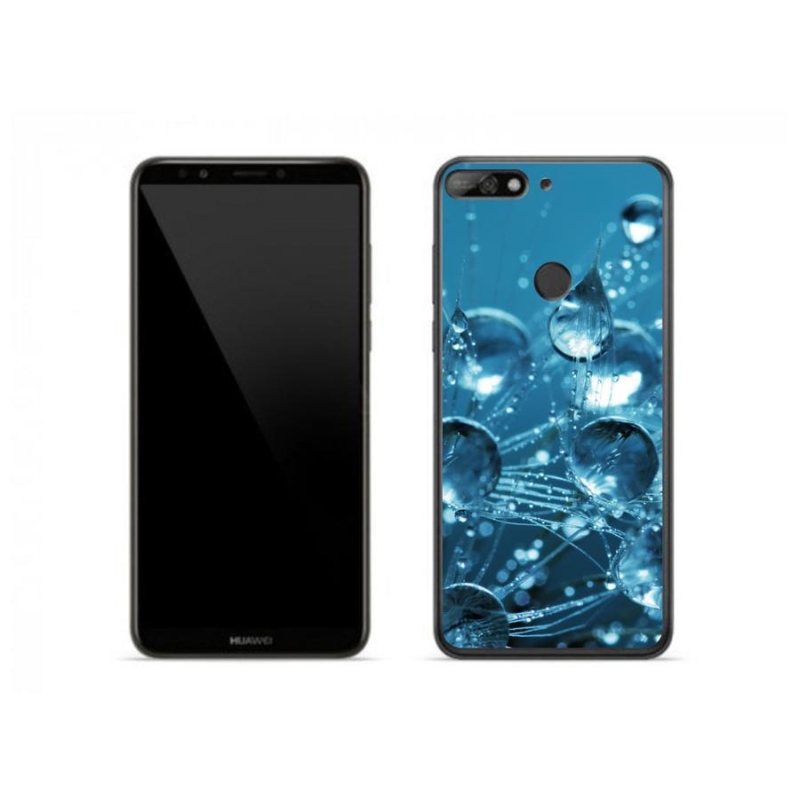 Gelové pouzdro mmCase na mobil Huawei Y7 (2018) - kapky vody