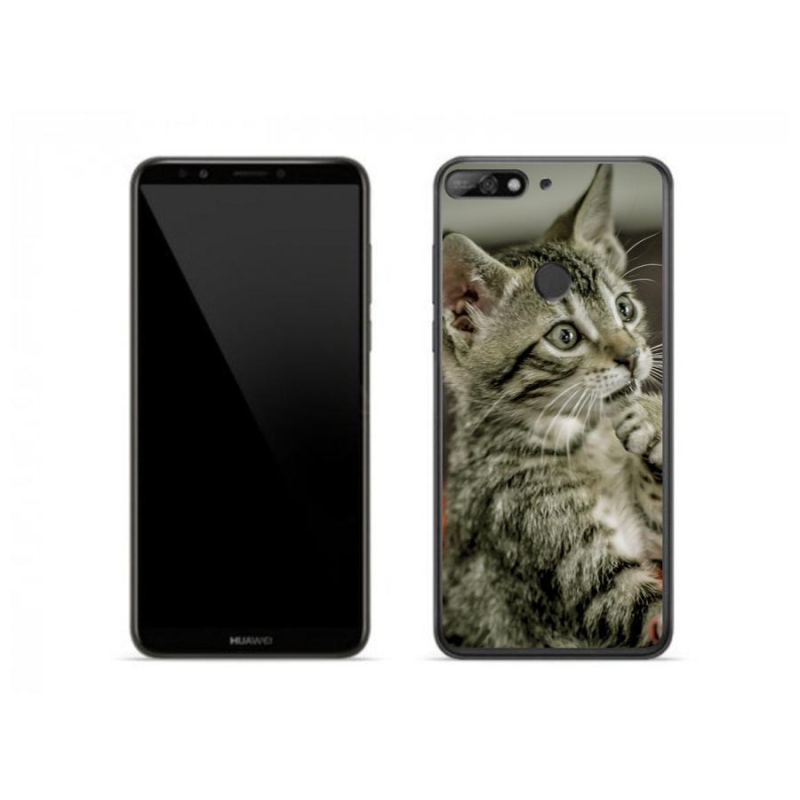 Gelové pouzdro mmCase na mobil Huawei Y7 (2018) - roztomilá kočka