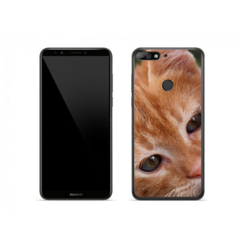 Gelové pouzdro mmCase na mobil Huawei Y7 (2018) - zrzavé kotě