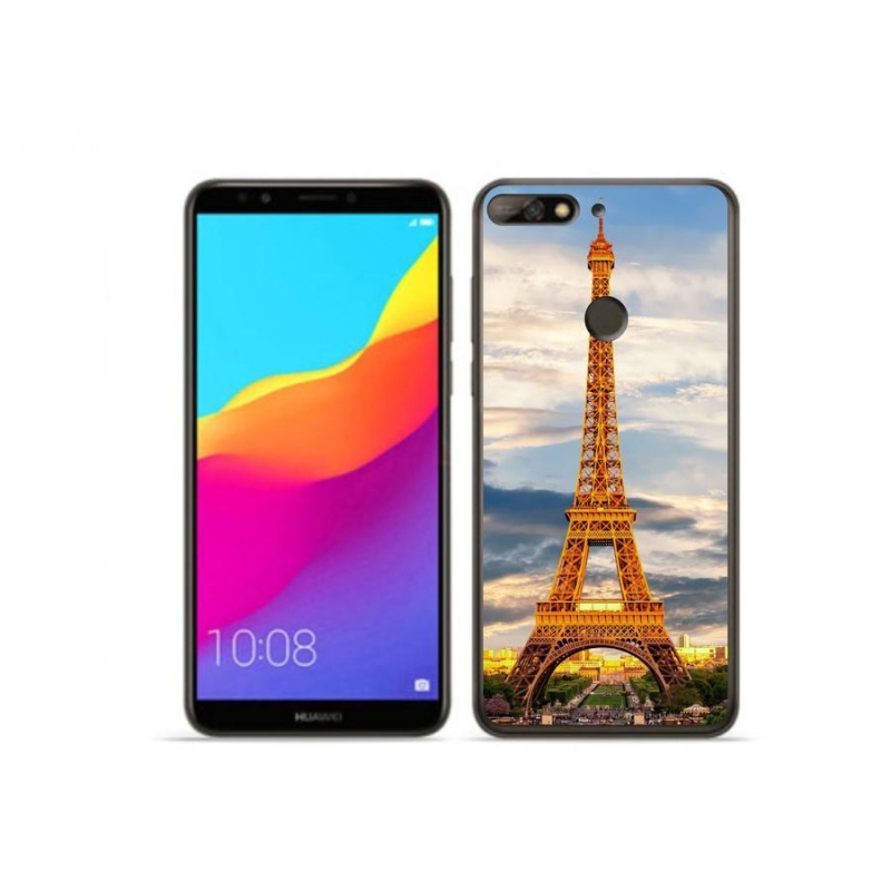 Gelové pouzdro mmCase na mobil Huawei Y7 Prime (2018) - eiffelova věž 3
