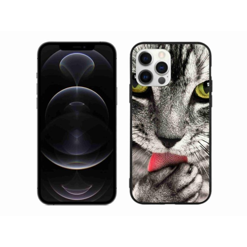 Gelové pouzdro mmCase na mobil iPhone 12 Pro Max - zelené kočičí oči