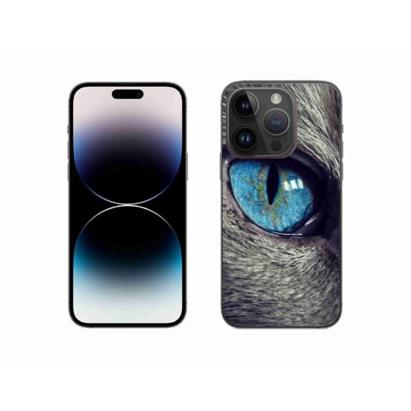 Gelové pouzdro mmCase na mobil iPhone 14 Pro 6.1 - modré kočičí oko