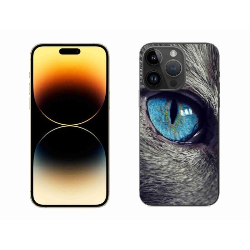 Gelové pouzdro mmCase na mobil iPhone 14 Pro Max 6.7 - modré kočičí oko