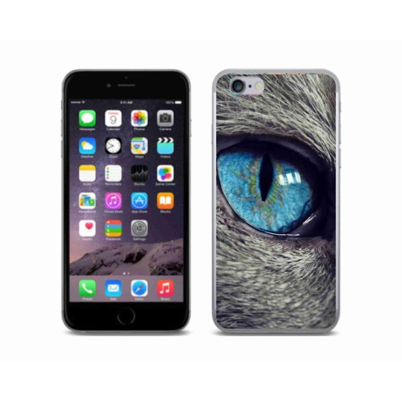 Gelové pouzdro mmCase na mobil iPhone 6/6S - modré kočičí oko