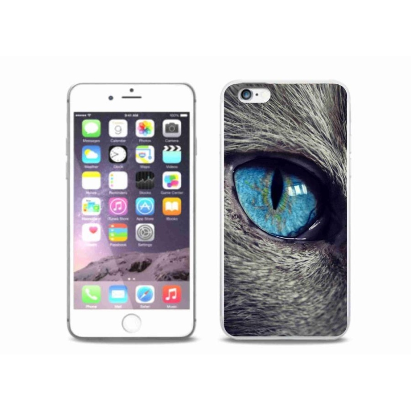 Gelové pouzdro mmCase na mobil iPhone 6/6S Plus - modré kočičí oko