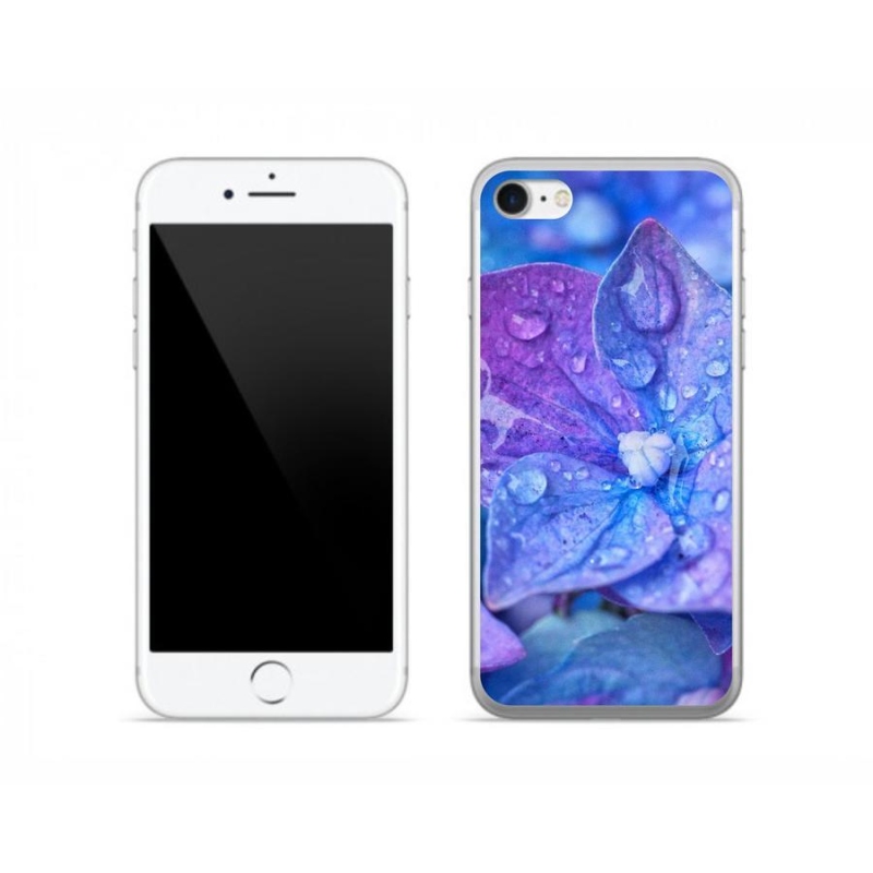 Gelové pouzdro mmCase na mobil iPhone 7 - fialový květ
