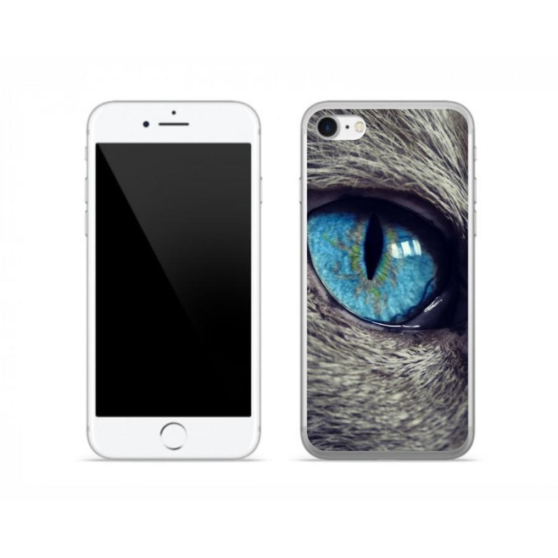 Gelové pouzdro mmCase na mobil iPhone 8 - modré kočičí oko