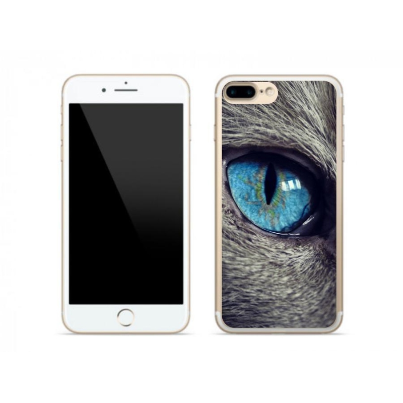 Gelové pouzdro mmCase na mobil iPhone 8 Plus - modré kočičí oko