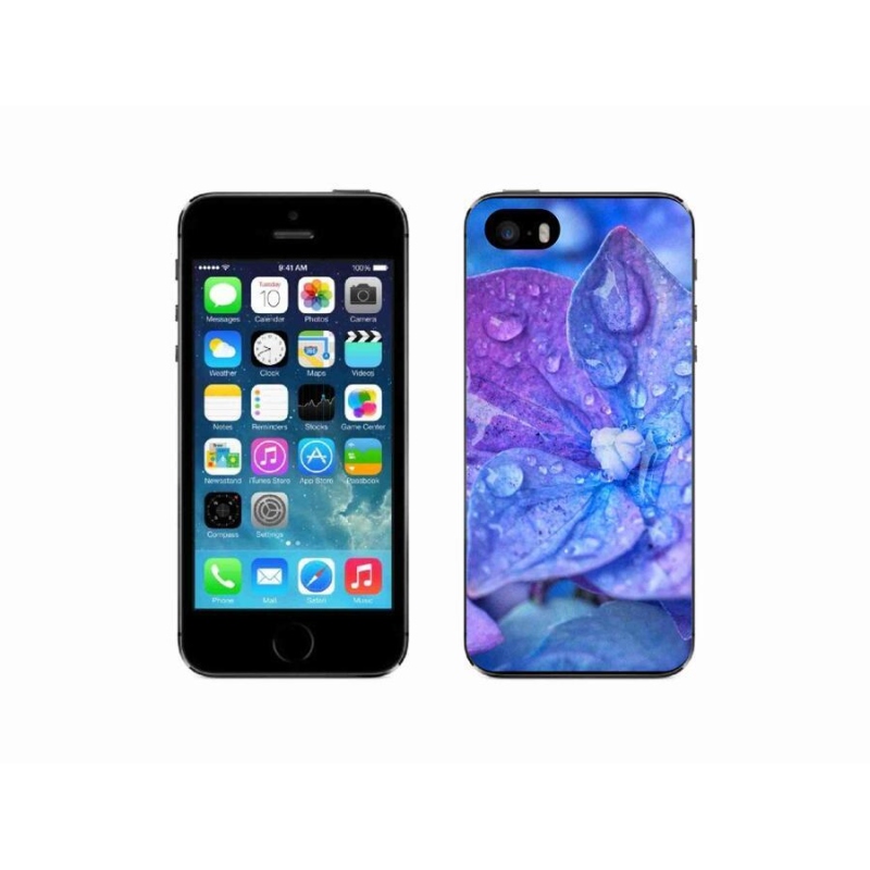 Gelové pouzdro mmCase na mobil iPhone SE (2016) - fialový květ