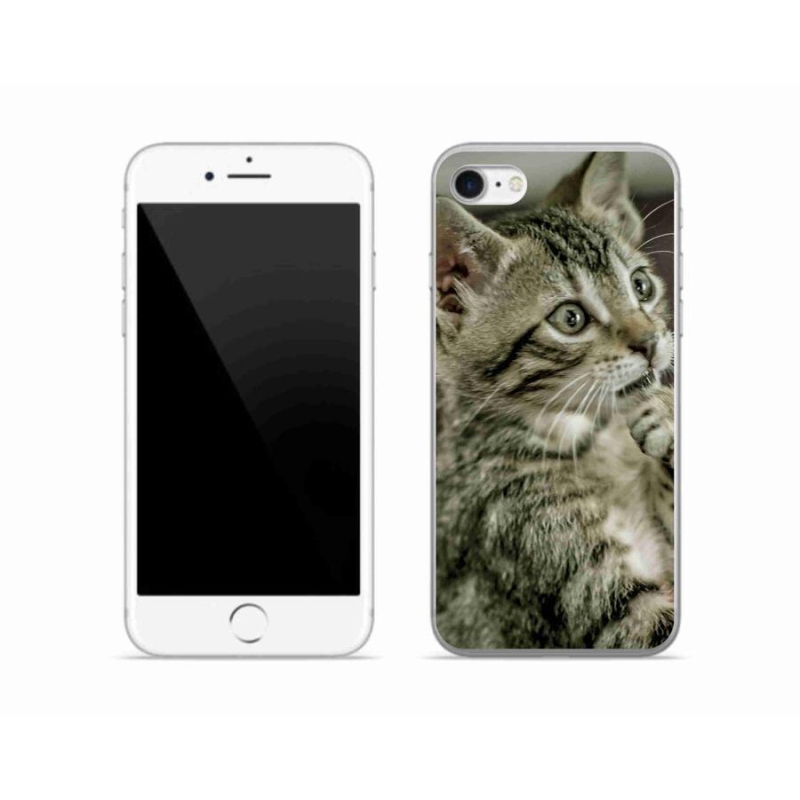 Gelové pouzdro mmCase na mobil iPhone SE (2022) - roztomilá kočka