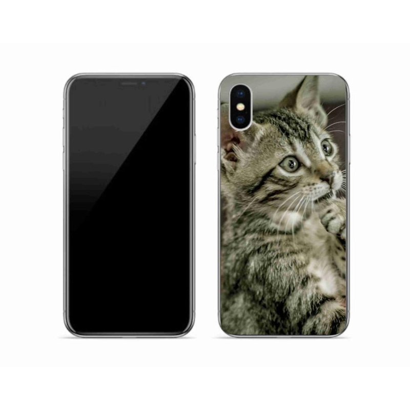Gelové pouzdro mmCase na mobil iPhone XS - roztomilá kočka