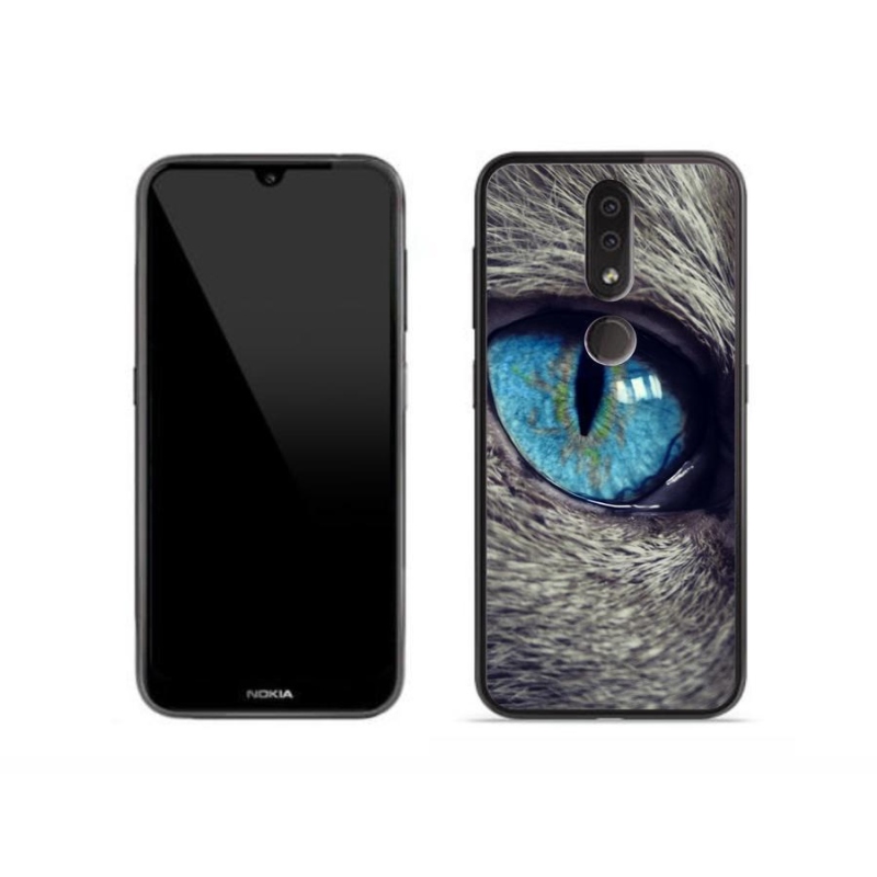 Gelové pouzdro mmCase na mobil Nokia 4.2 - modré kočičí oko
