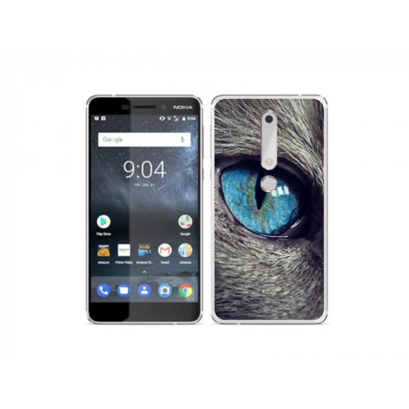 Gelové pouzdro mmCase na mobil Nokia 6.1 - modré kočičí oko