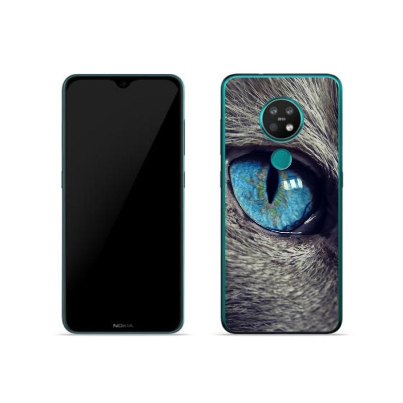 Gelové pouzdro mmCase na mobil Nokia 7.2 - modré kočičí oko