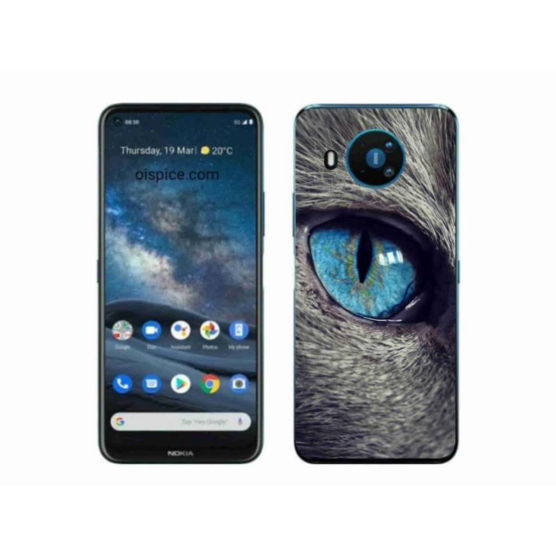 Gelové pouzdro mmCase na mobil Nokia 8.3 5G - modré kočičí oko
