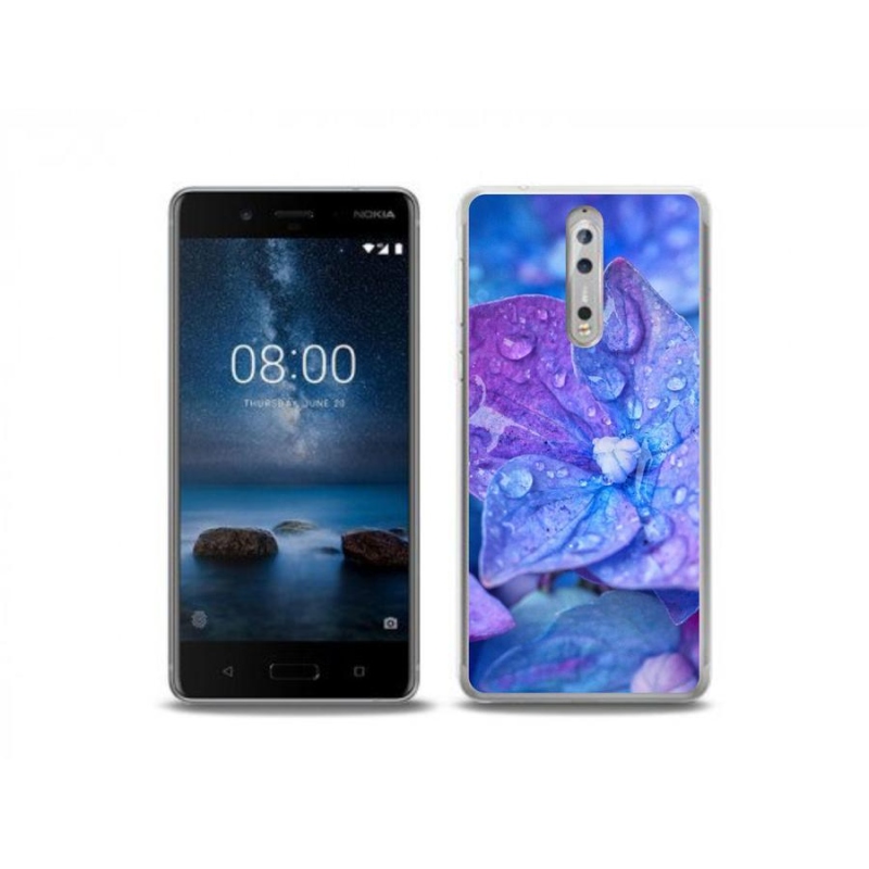Gelové pouzdro mmCase na mobil Nokia 8 - fialový květ