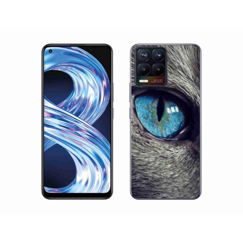 Gelové pouzdro mmCase na mobil Realme 8 4G - modré kočičí oko