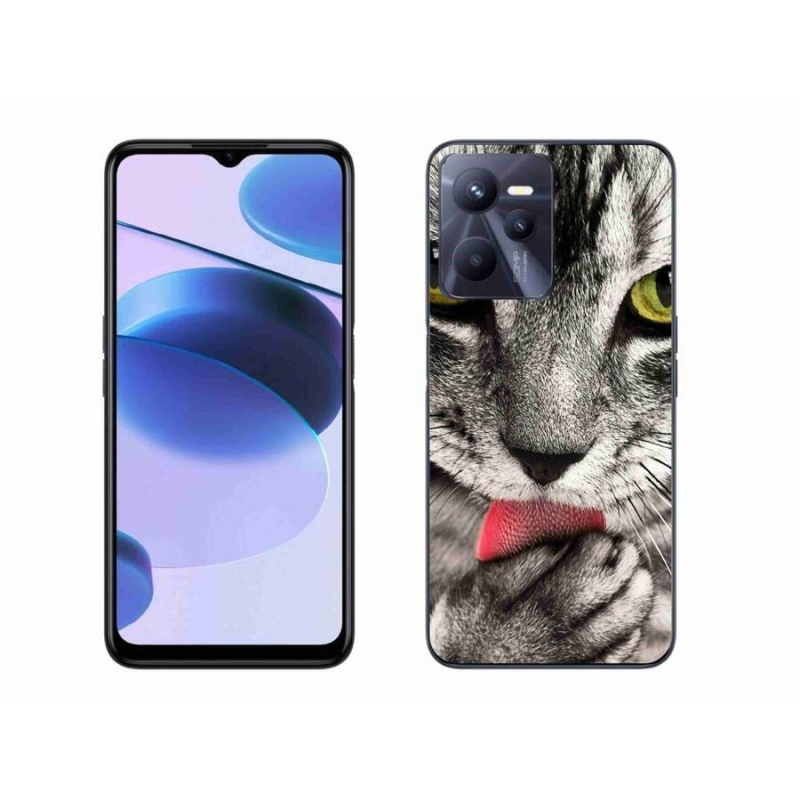 Gelové pouzdro mmCase na mobil Realme C35 - zelené kočičí oči