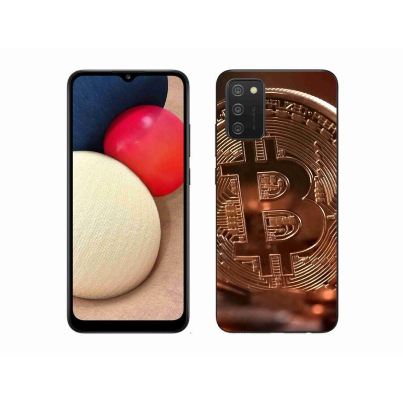 Gelové pouzdro mmCase na mobil Samsung Galaxy A02s (164.2x75.9x9.1mm) - bitcoin