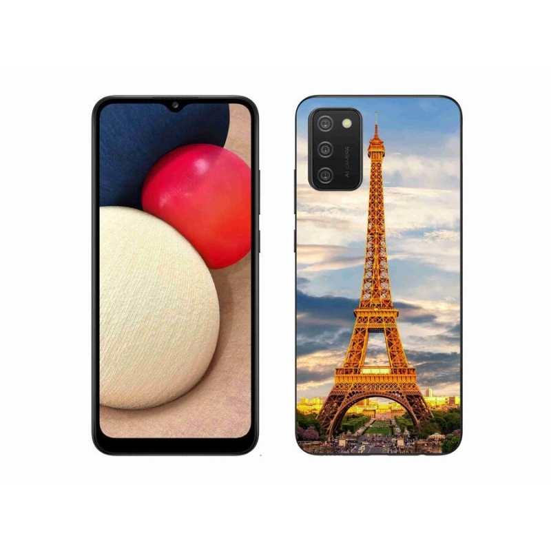 Gelové pouzdro mmCase na mobil Samsung Galaxy A02s (164.2x75.9x9.1mm) - eiffelova věž 3
