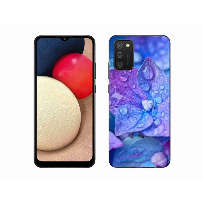 Gelové pouzdro mmCase na mobil Samsung Galaxy A02s (164.2x75.9x9.1mm) - fialový květ