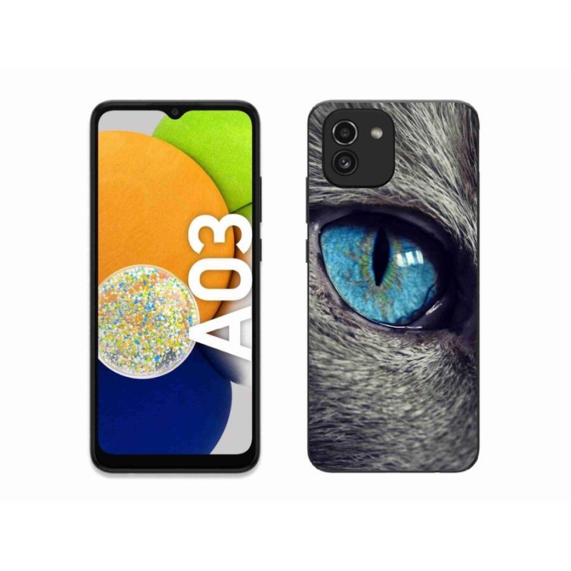 Gelové pouzdro mmCase na mobil Samsung Galaxy A03 - modré kočičí oko
