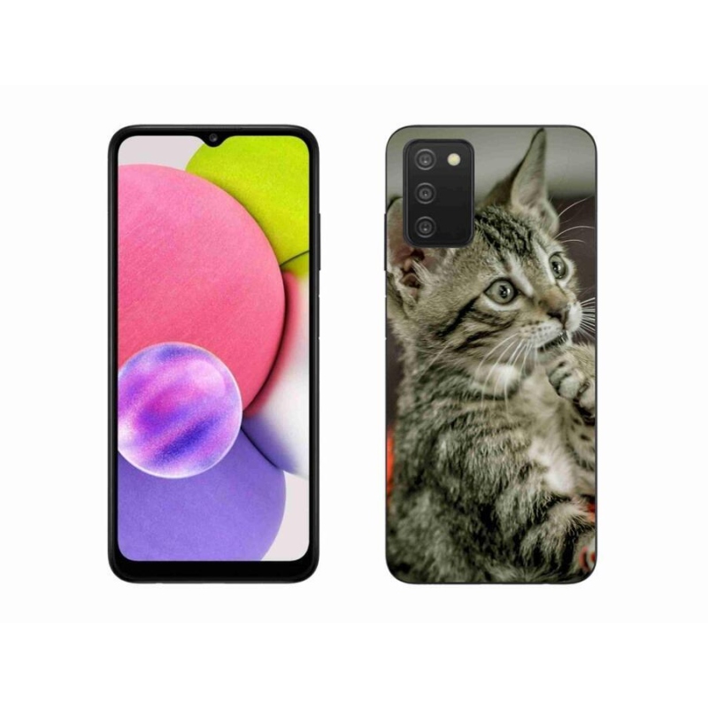 Gelové pouzdro mmCase na mobil Samsung Galaxy A03s (166.6 x 75.9 x 9.1) - roztomilá kočka