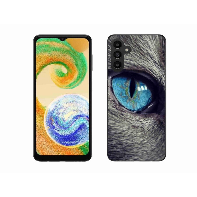 Gelové pouzdro mmCase na mobil Samsung Galaxy A04s (164.7x76.7x9.1mm) - modré kočičí oko