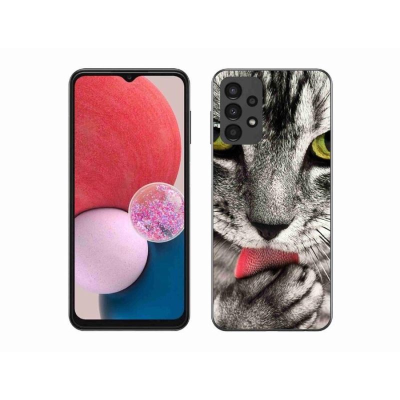 Gelové pouzdro mmCase na mobil Samsung Galaxy A13 4G - zelené kočičí oči