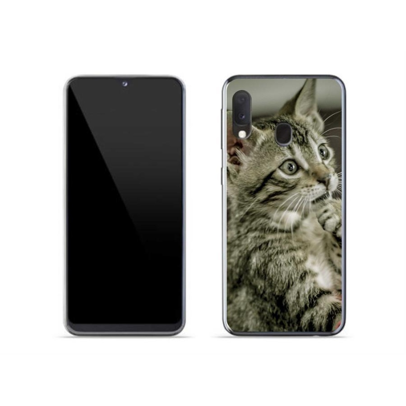 Gelové pouzdro mmCase na mobil Samsung Galaxy A20e - roztomilá kočka