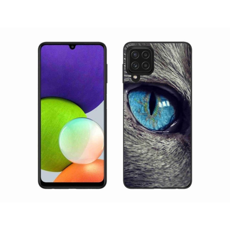 Gelové pouzdro mmCase na mobil Samsung Galaxy A22 4G - modré kočičí oko