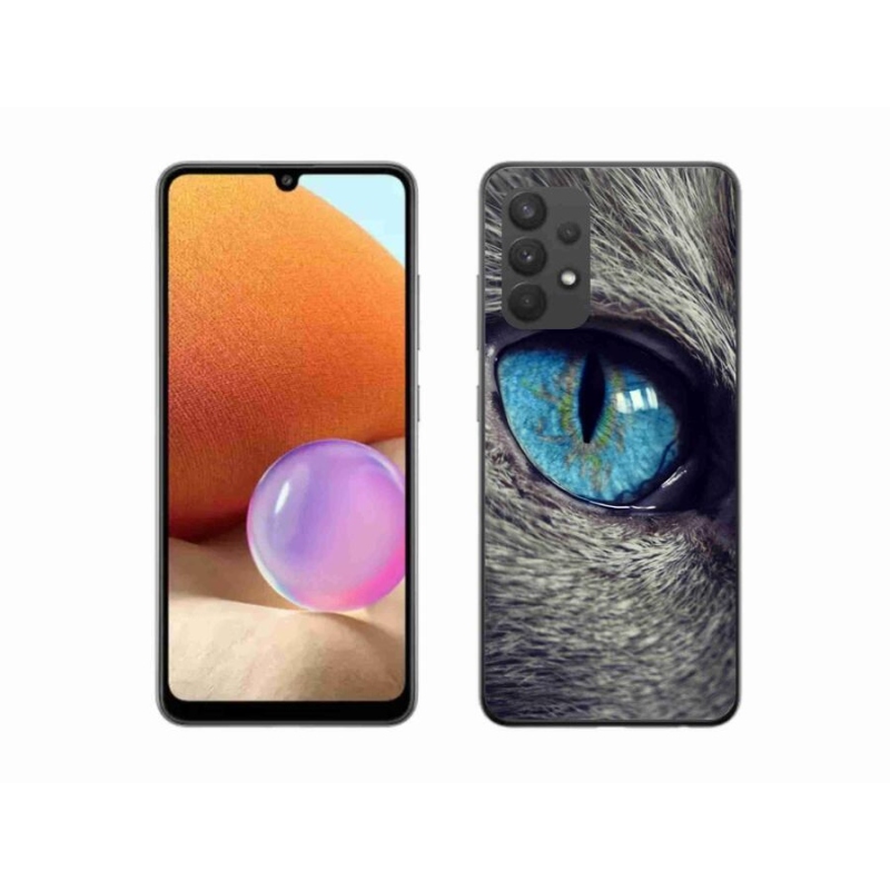 Gelové pouzdro mmCase na mobil Samsung Galaxy A32 4G - modré kočičí oko