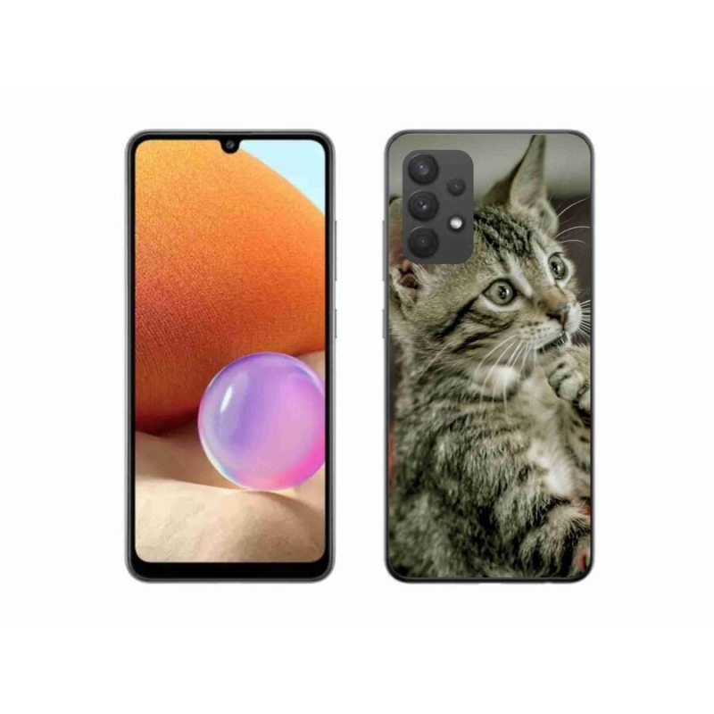 Gelové pouzdro mmCase na mobil Samsung Galaxy A32 4G - roztomilá kočka