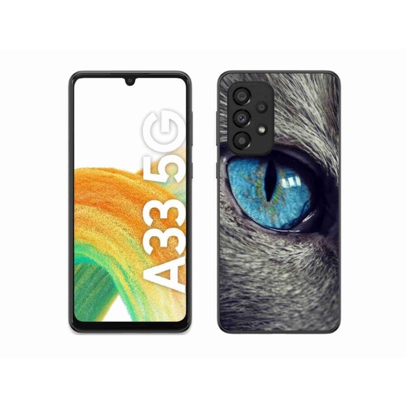 Gelové pouzdro mmCase na mobil Samsung Galaxy A33 5G - modré kočičí oko