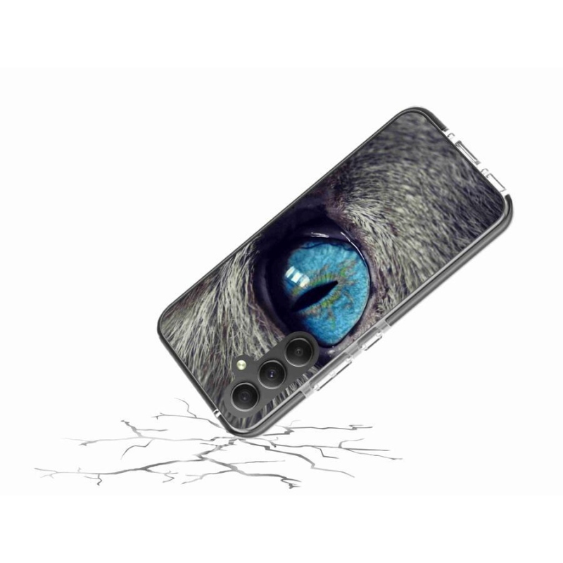 Gelové pouzdro mmCase na mobil Samsung Galaxy A34 5G - modré kočičí oko