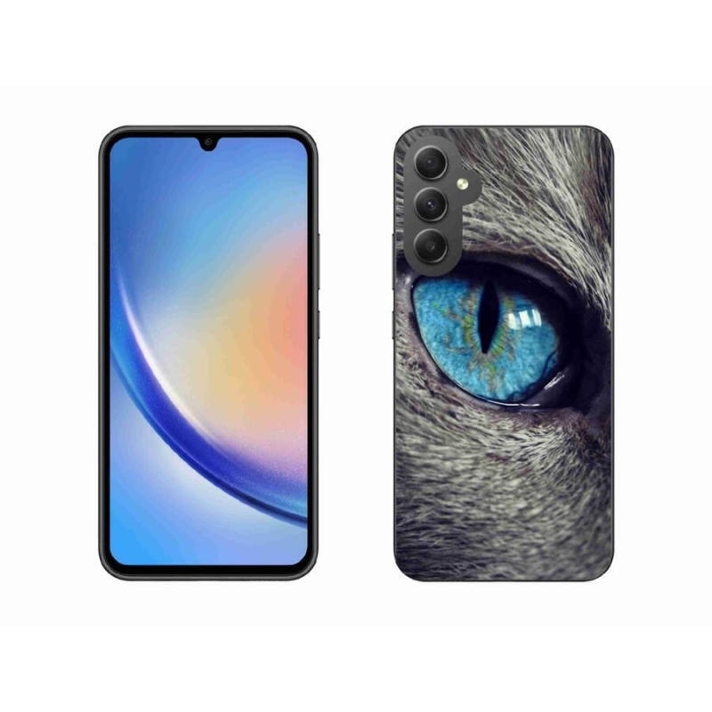 Gelové pouzdro mmCase na mobil Samsung Galaxy A34 5G - modré kočičí oko