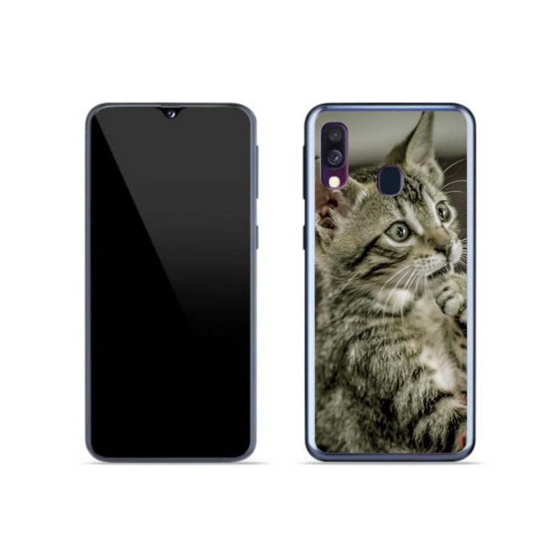 Gelové pouzdro mmCase na mobil Samsung Galaxy A40 - roztomilá kočka