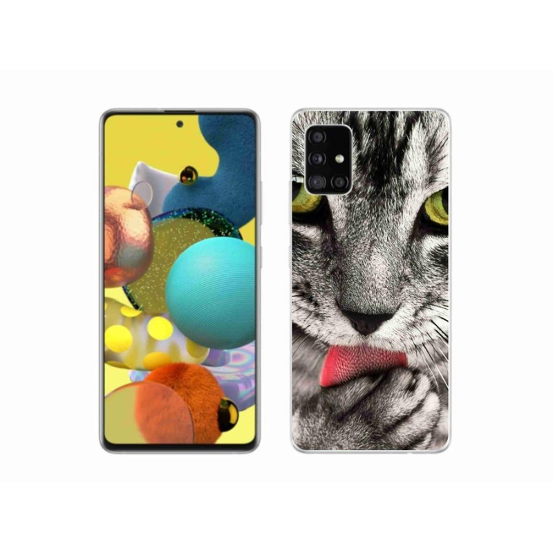 Gelové pouzdro mmCase na mobil Samsung Galaxy A51 5G - zelené kočičí oči