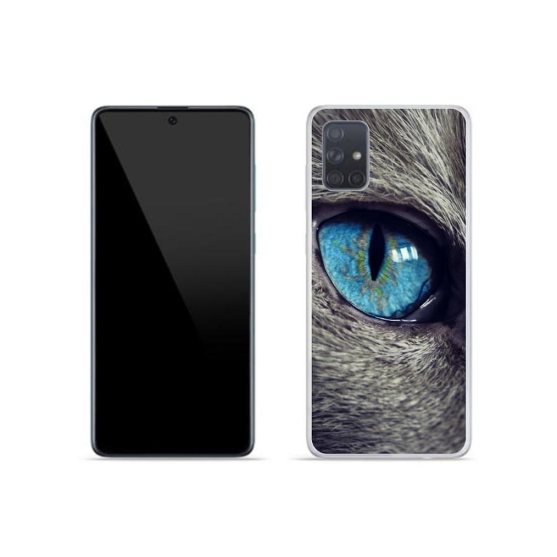 Gelové pouzdro mmCase na mobil Samsung Galaxy A51 - modré kočičí oko