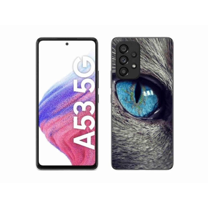 Gelové pouzdro mmCase na mobil Samsung Galaxy A53 5G - modré kočičí oko