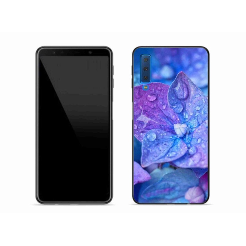 Gelové pouzdro mmCase na mobil Samsung Galaxy A7 (2018) - fialový květ